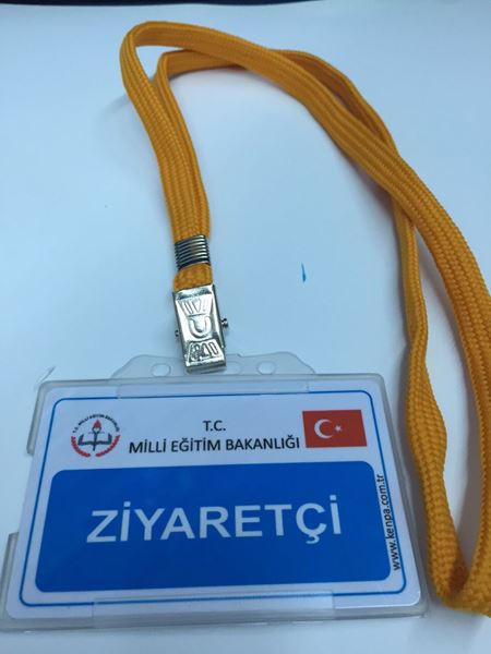 Ziyaretçi kartı boyun ipi + kart koruyucu set resmi