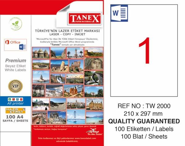 Tanex Laser Etiket Tw-2280 22 x12 mm resmi