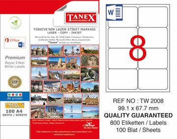 Tanex Laser Etiket Tw-2008 99.1 x 67.7 mm resmi