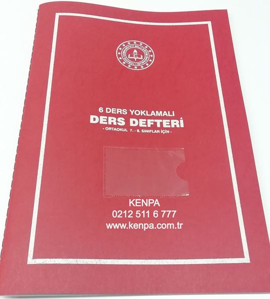 Ders defteri 6 ders yoklamalı pvc kapak resmi