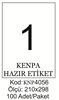 Kenpa A4 Lazer Etiket 210 X 298 mm