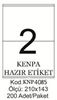 Kenpa A4 Lazer hazır Etiket 210 X 143 mm