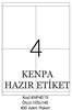 Kenpa A4 Lazer Etiket 105X140 mm