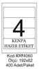 Kenpa A4 Lazer Etiket 192X62 mm	