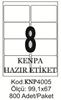 Kenpa A4 Lazer Etiket 99,1X67 mm	