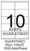 Kenpa A4 Lazer Etiket 105X57 mm	