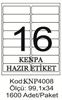 Kenpa A4 Lazer Etiket 99,1x34 mm