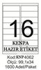Kenpa A4 Lazer Etiket 99,1x34 mm