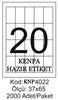 Kenpa A4 Lazer Etiket 37x65 mm