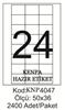 Kenpa A4 Lazer Etiket 50x36 mm