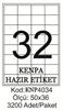 Kenpa A4 Lazer Etiket 50x36 mm