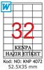 Kenpa A4 Lazer Etiket 52,5x35 mm