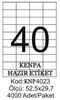 Kenpa A4 Lazer Etiket 52,5x29,7 mm