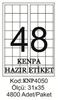 Kenpa A4 Lazer Etiket 31x35 mm