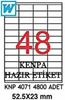 Kenpa A4 Lazer Etiket 52,5x23 mm